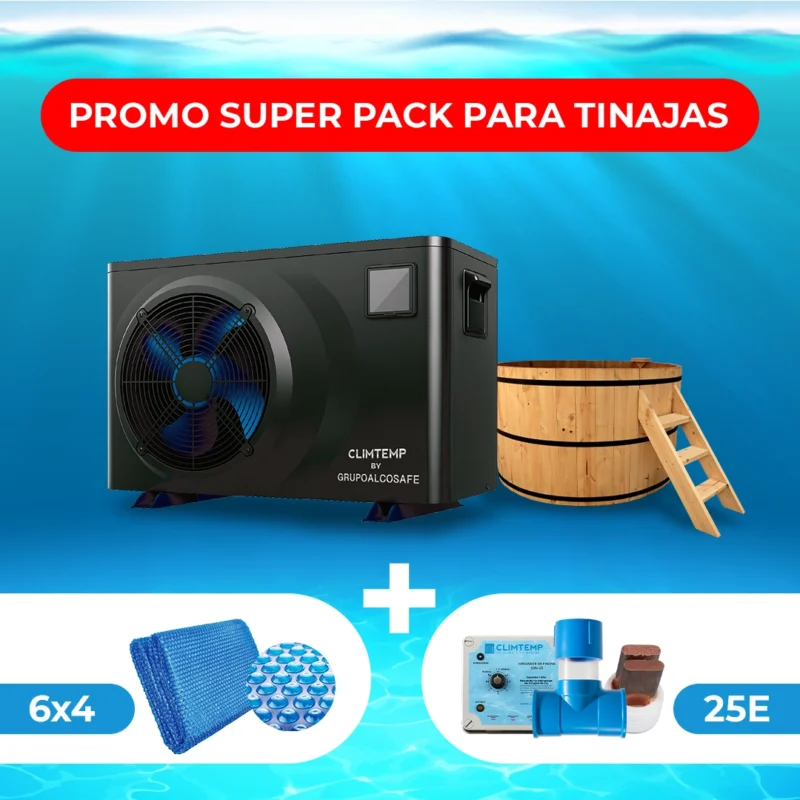 Promo Super Pack para Tinajas (Bomba de Calor Full Invert 09 + Manta 2x2 + Ionizador 25E)