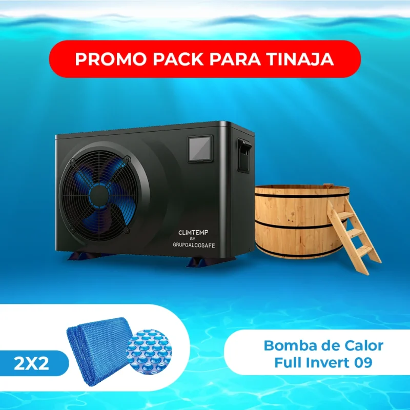 Promo Pack para Tinajas (Bomba de Calor Full Invert 09 + Manta 2x2)
